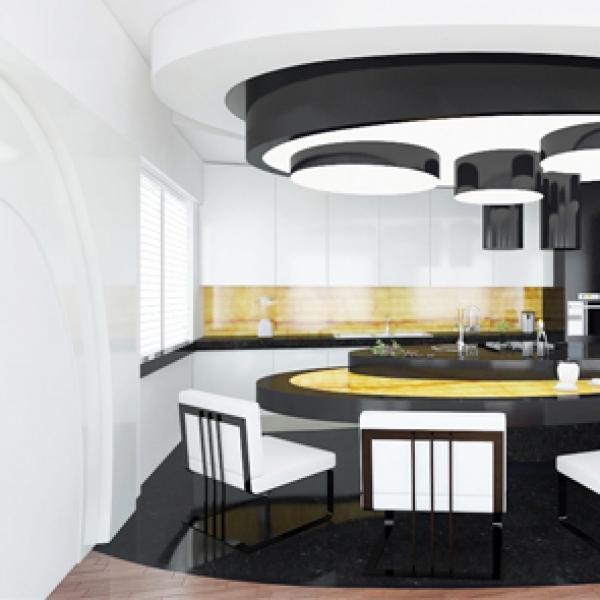 Koncepcja kuchni w mieszkaniu jednorodzinnym, w Poznaniu