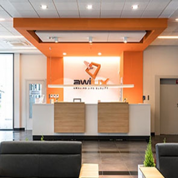 Projekt architektury wnętrz budynku biurowego, w Lesznie